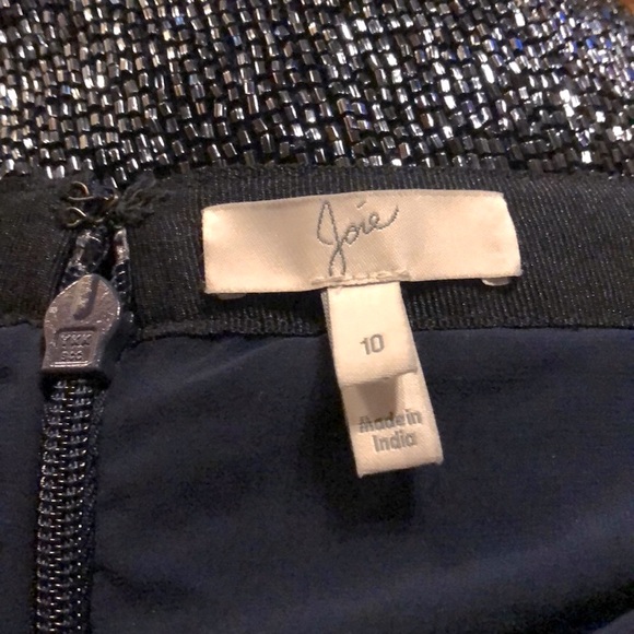 Joie Edryce Navy Pencil Midi Skirt back slit zip closure lined size 10 - Picture 11 of 11